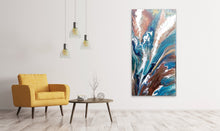 Load image into Gallery viewer, Merging Rivers - 24&quot; x 48&quot; Original Fluid Acrylic Painting
