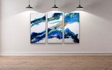 Load image into Gallery viewer, The Beginning Triptych - 48”x 76” Original Fluid Acrylic Painting