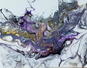 Purple Stream - 11" x 14" Abstract Fluid Acrylic Painting