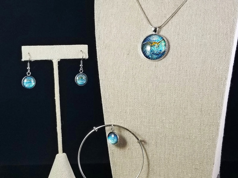 Blue Bubbles - Necklace & Earring Set