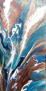 Merging Rivers - 24" x 48" Original Fluid Acrylic Painting