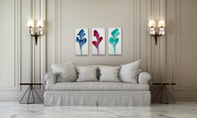 Load image into Gallery viewer, Petals Triptych - 24 x36 inch Original Fluid Acrylic Painting