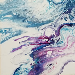 Splash Bubbles - 12" x 12" Original Fluid Acrylic Painting