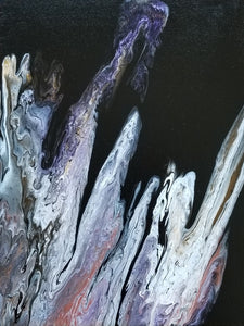Purple Mountain - 11" x 14" Abstract Fluid Acrylic Painting