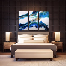 Load image into Gallery viewer, The Beginning Triptych - 48”x 76” Original Fluid Acrylic Painting