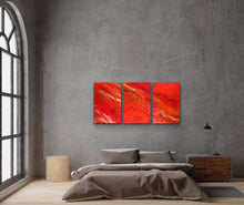 Load image into Gallery viewer, Passion Triptych - 3’x6’ Original Fluid Acrylic Painting